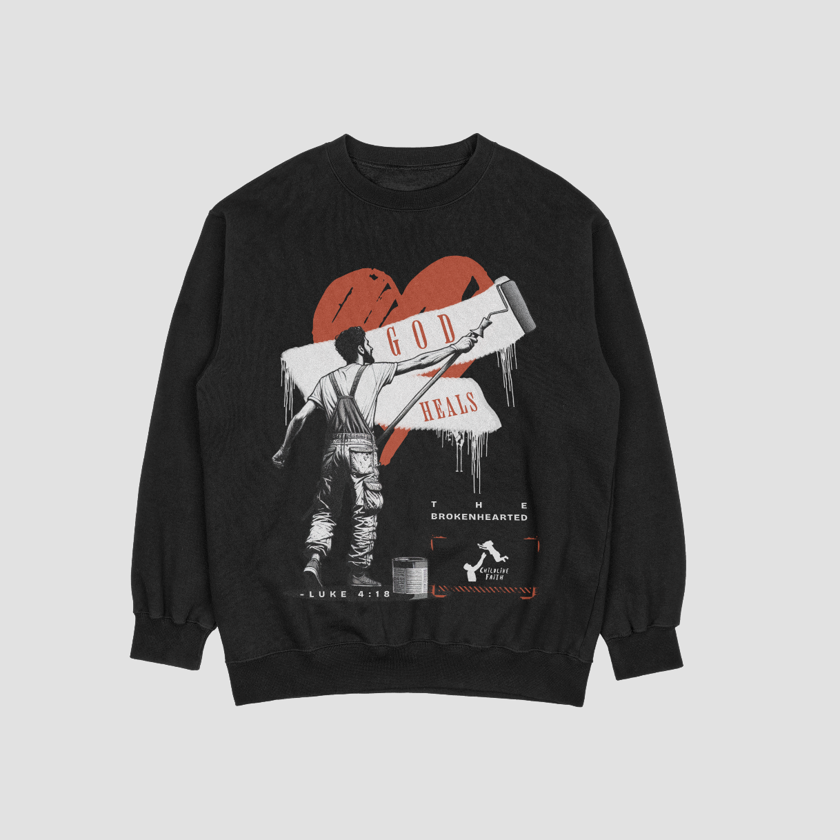 *GOD Heals The Brokenhearted* Crewneck