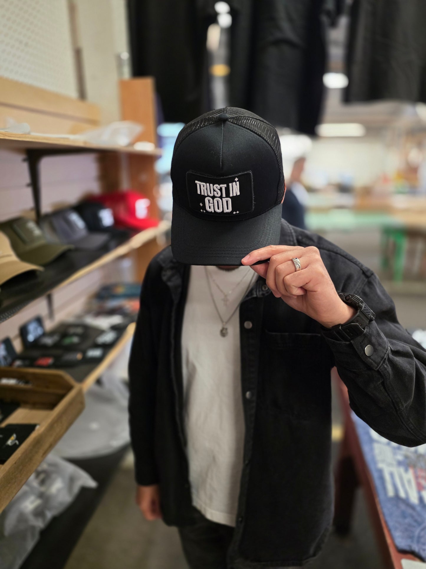 **Trust in GOD Trucker Hat** Black
