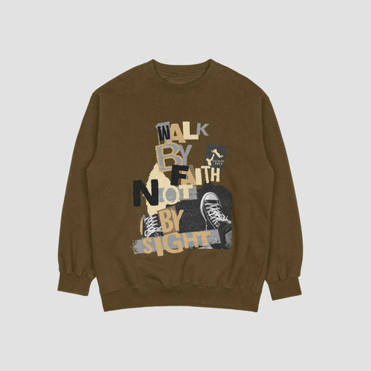 Walk By Faith Sweatshirt(Brown)