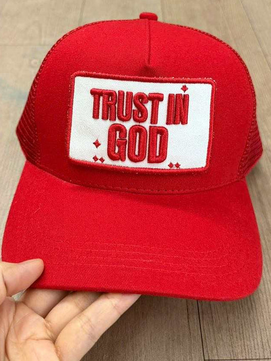 **Trust in GOD Trucker Hat** Red