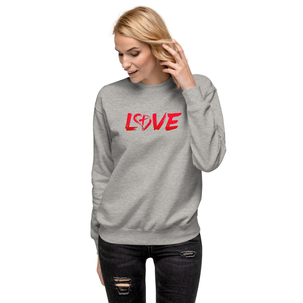 Love Unisex Fleece Pullover(Red letters)