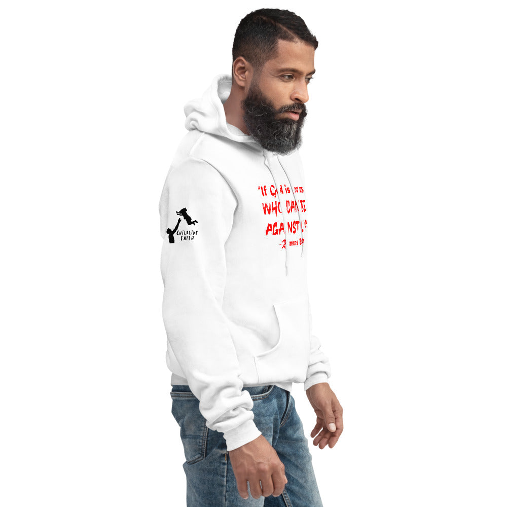 Romans 8:31 Unisex hoodie(Red letters)